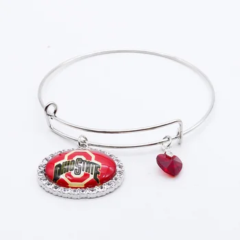 

University of Football Bracelet Rhinestone Charms Ohio State Buckeyes Bracelets & Bangle Women Men Wedding Birthday 2018 New