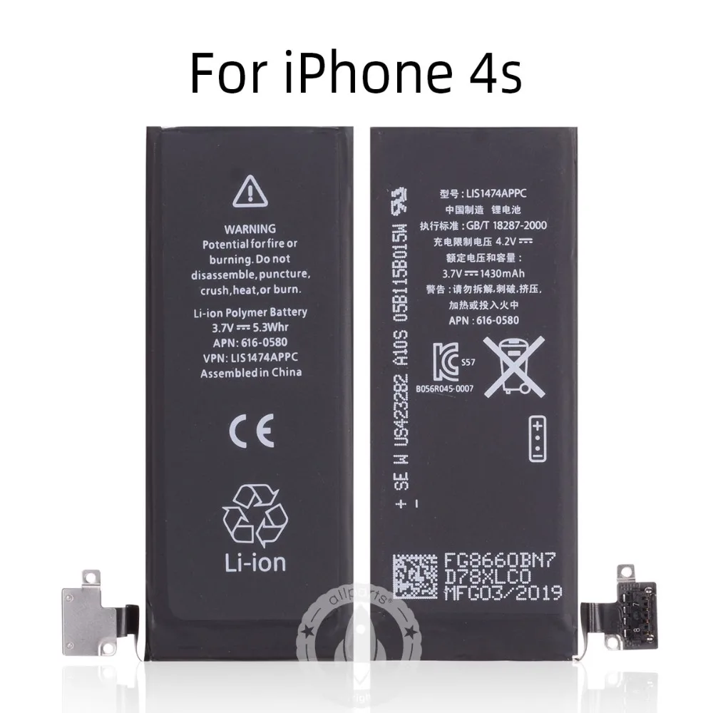 Новые полимерные новые батареи Замена для iPhone 4S батарея для iPhone 4 батарея для iPhone 3GS батарея