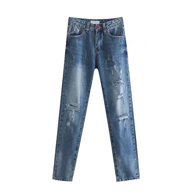 Джинсы с узорами Женские винтажные потертые рваные с высокой талией джинсы рваные джинсы для женщин джинсы бойфренды для женщин большие размеры