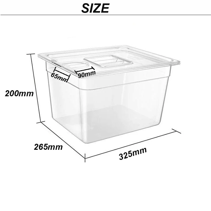 Details about   Sous Vide Container With Lid For Circulator Culinary Cooker 11L Capacity 