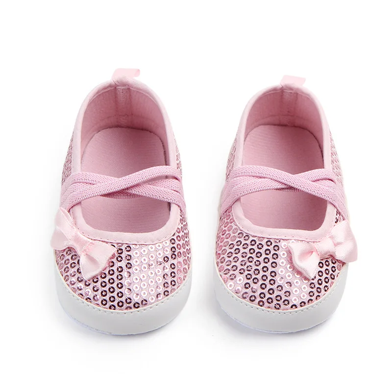 

Kidadndy Baby Bling Flash Soft PU Leather Shoes Sequins Girls Baby Toddlers Shoes Non Slip Rubber Sole Infant Shoes TDS94