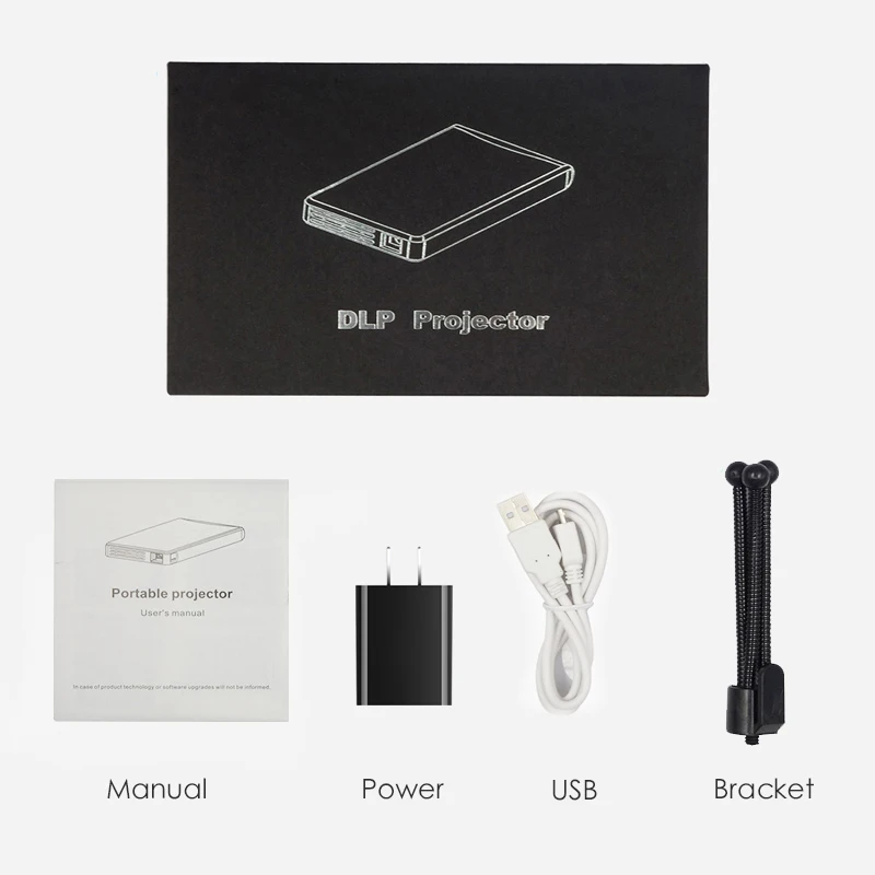 Cheapest  mini Home HD projector portable WiFi wireless mobile phone screen Smart Wifi  support HDMI / TF built-in Android 4.4  