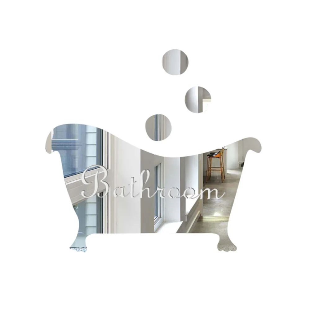 

3D Mirror Sticker Funny Door Entrance Sign Kids Men Women Bathroom DIY Wall Sticker Decals Bar Home Decor L0309