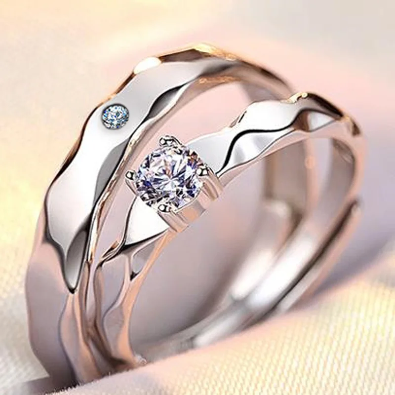 Qevila Fine Jewelry 925 Sterling silver Rings Open Adjustable Wedding Engagement Ring for Women Lovers Silver Adjustable Rings (4)