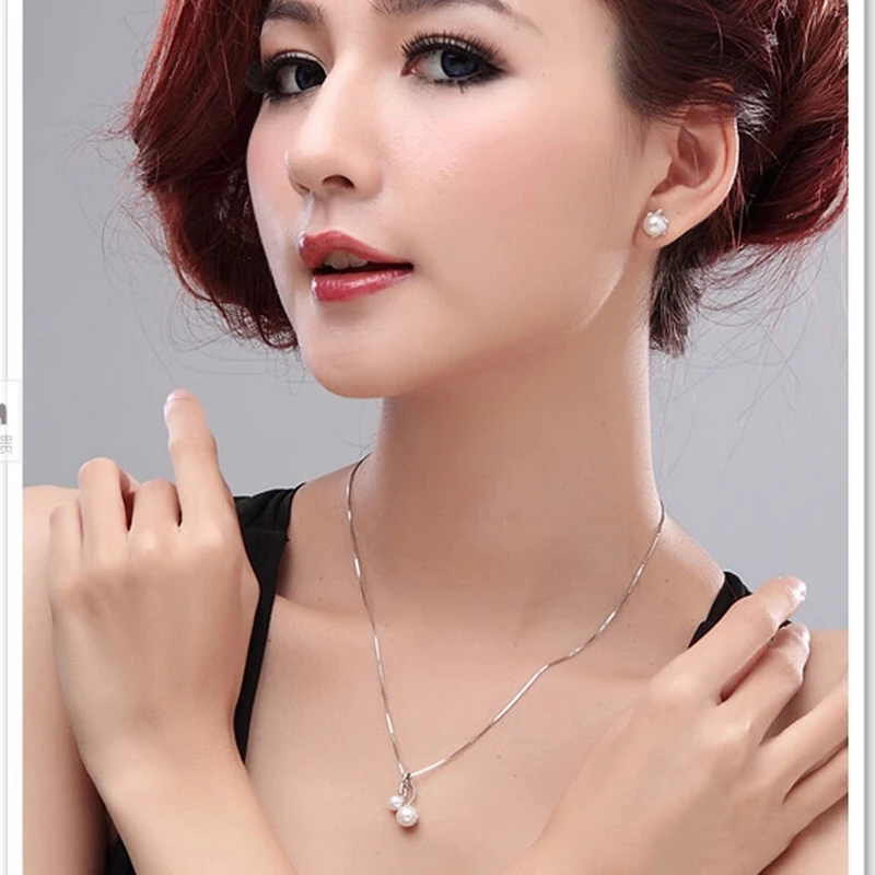 Женское ожерелье из серебра 925 пробы с натуральным жемчугом|necklaces pendants 925|necklace silver