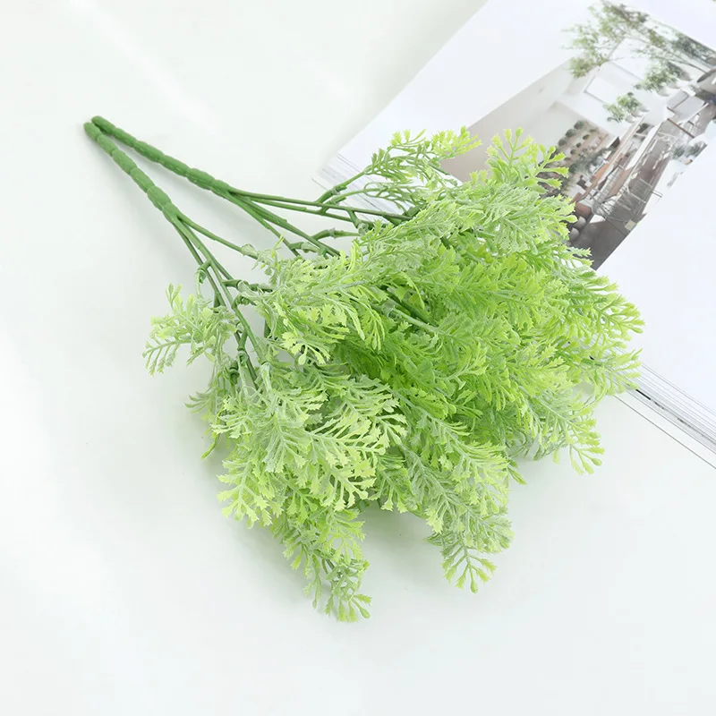 5 Stems/Bundle Artificial Greenery Plastic Grass Flower Faux 25 Leaves  Artificiales Para Decoracion Fake Plants