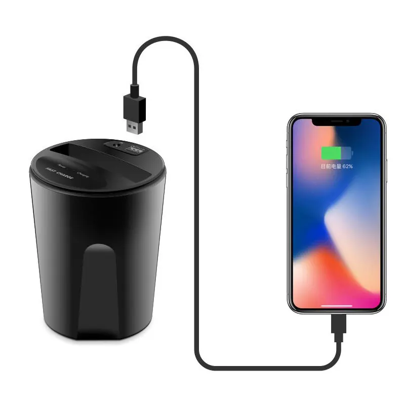 Ascromy For iPhone X Wireless Car Charger Cup Qi Charging Holder Stand for iPhone 8 Samsung Galaxy S9 S8 S7 S6 Induction Charger (6)