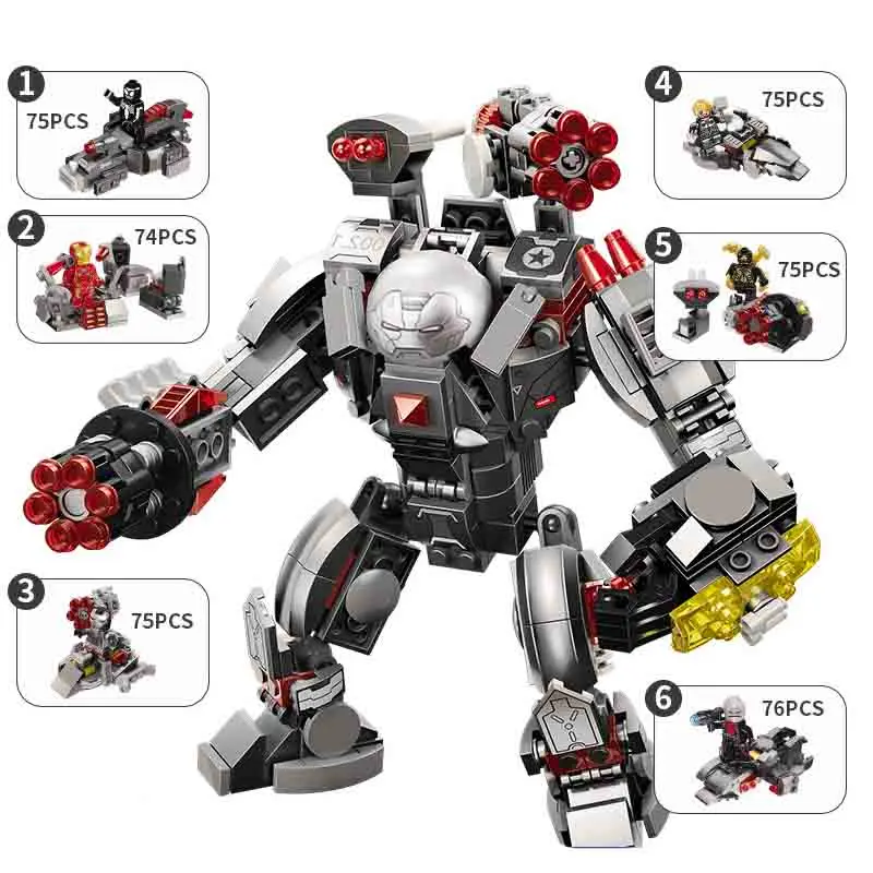 

6pcs/set Avengers 4 Endgame Avengerss Ultimate Anti-Hulk Set Compatible Building Blocks Bricks Boy Toys B435