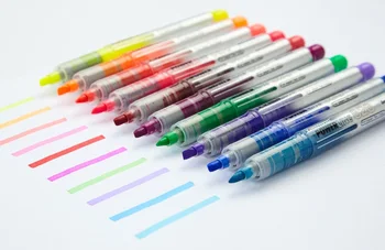 

Colorful liquid ink highligher pen chisel tip 10 colors safe ink