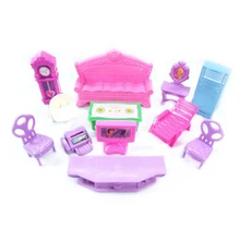 1 комплект 3D куклы дом Набор пластиковая миниатюрная мебель комнаты для маленьких детей ролевые игры игрушки Рождественский подарок кукла аксессуары