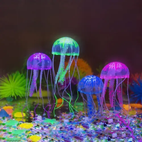 

4pcs Glowing Jellyfish For Aquarium Fish Tank Jellyfish Jar Aquarium Decoration