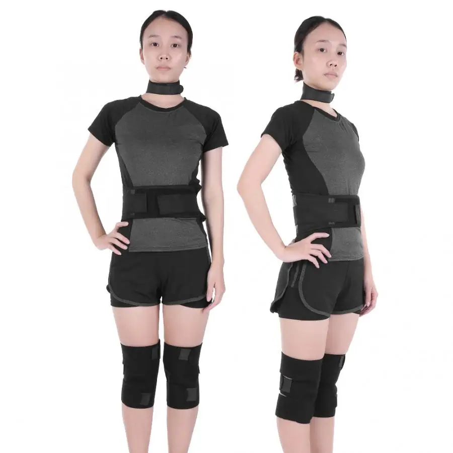 

3pcs/Set Tourmaline Magnetic Therapy Self-heating Waist Knee Neck Brace Support Protector Pad Kit Waist Lumbar Brace Pain Relief