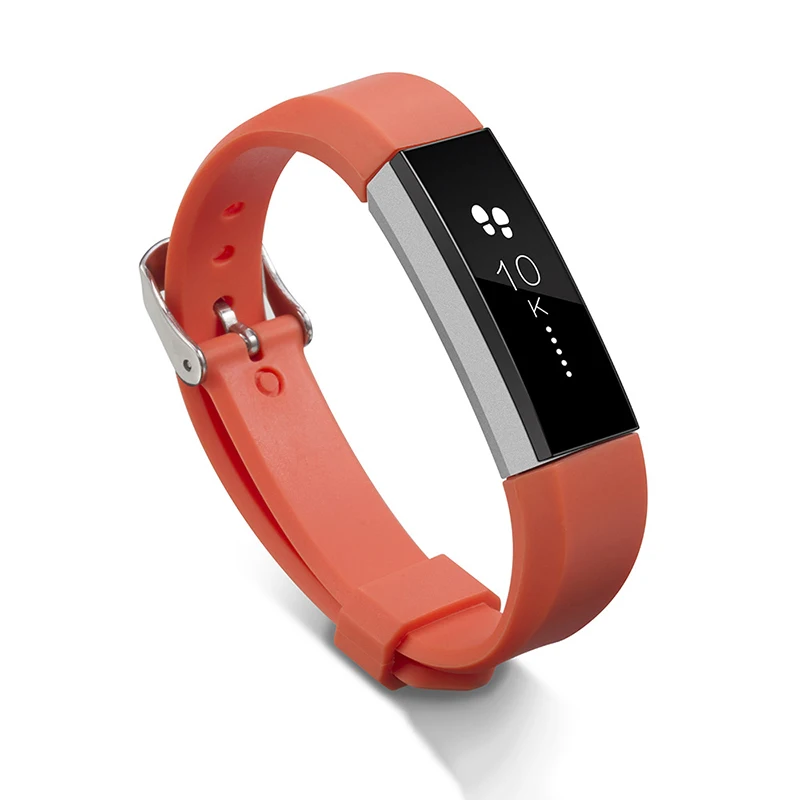 Sports Safety Replacement TPE Wristband Strap Metal Clasp Buckle For Fitbit Alta Bracelet Tracker Wrist Support Band Strap