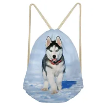 ThiKin забавная собака хаски Женская Туристическая сумка со шнурками Softback Женская Mochila школьная Студенческая Повседневная сумка на заказ