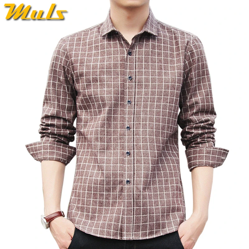 Рубашка мужская клетчатая с длинным рукавом 4 цвета|plaid shirt men|shirt men long sleevemale |