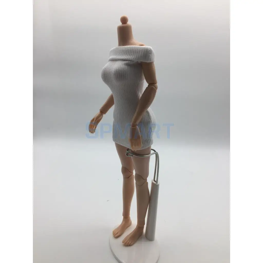 1/6 Scale White Off-shoulder Knit Mini Dress & Briefs Outfit Set for 12 INCH Action Figure    Cy Girls Accessories