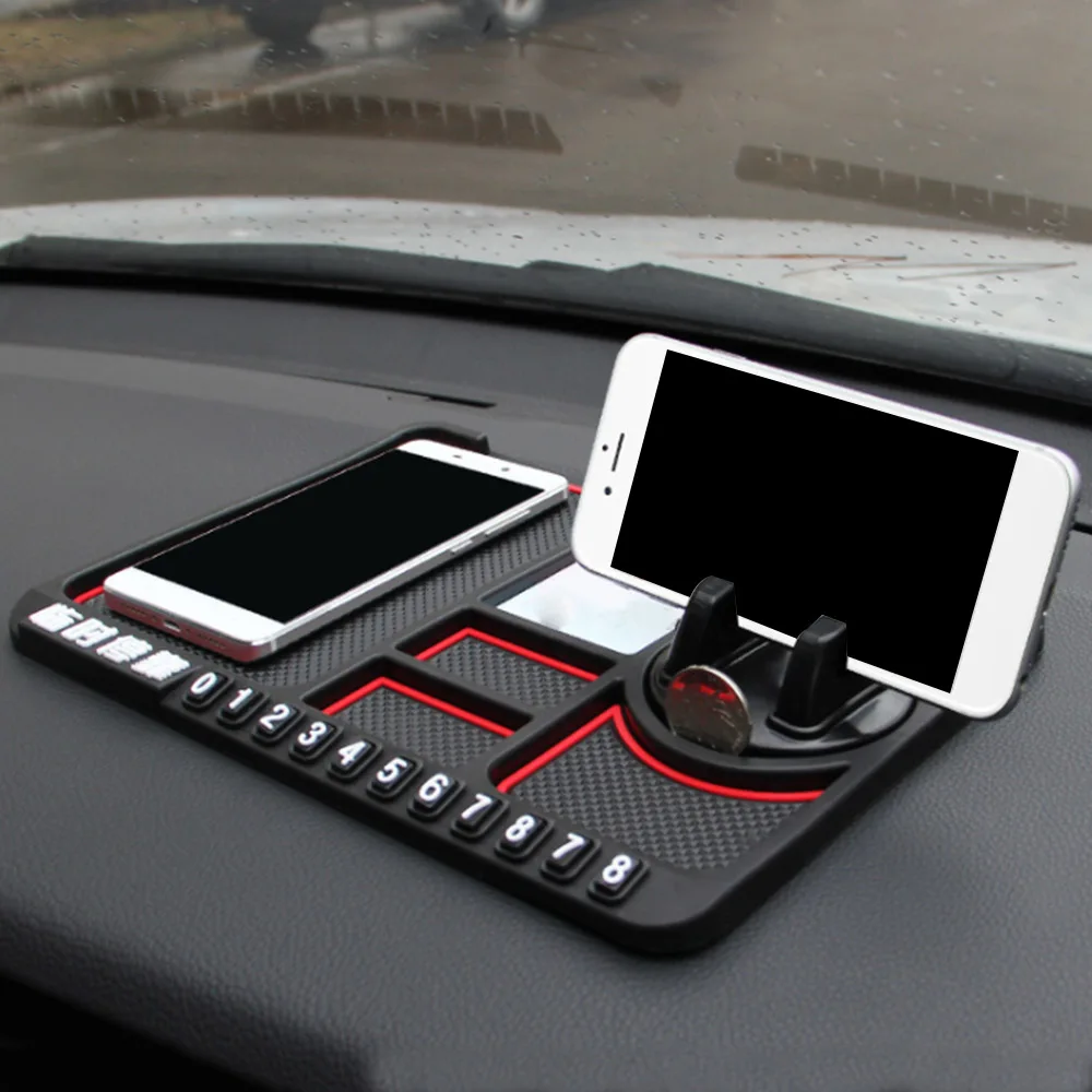 

Car Multi-functional Silicone Anti-Slip Mat Phone USB Charger With Parking Card For Porsche Cayenne Cayman Boxster Panamera 911
