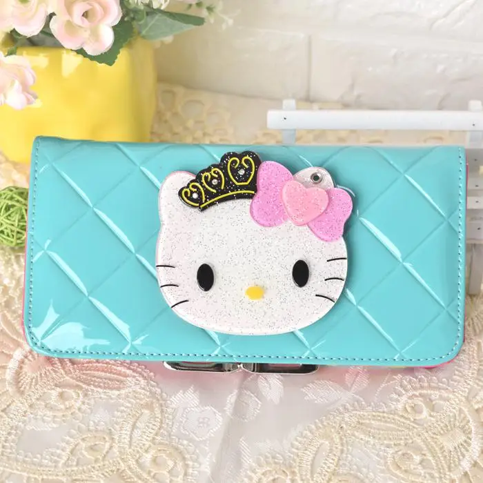 Женские кошельки с рисунком hello kitty, кожаный кошелек hello kitty, кошелек для девушек, клатч, женские вечерние кошельки - Цвет: 6