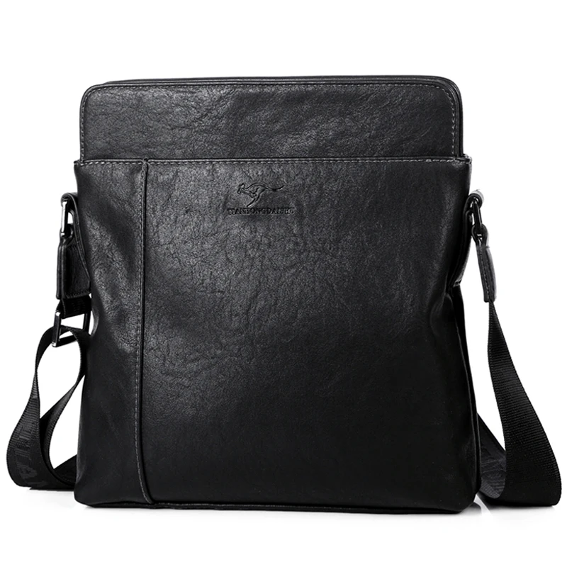 Kangourou-Sac à Bandoulière en Cuir pour Homme, Marque de Luxe, Business Décontracté, Sac à Main, Initié, Grande Capacité 1