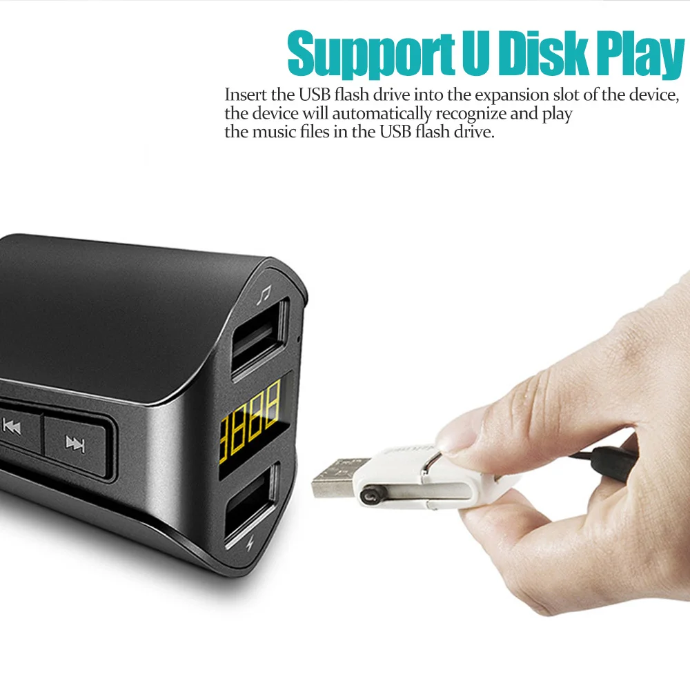 VR робот Bluetooth Автомобильный MP3 плеер двойной Переходник USB для зарядки в машине