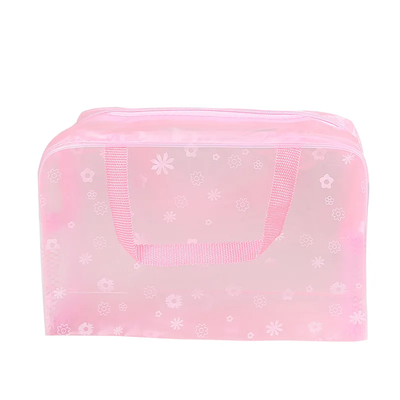 XZP 5 Colors Make Up Organizer Bag Toiletry Bathing Storage Bag women waterproof Transparent Floral PVC Travel cosmetic bag