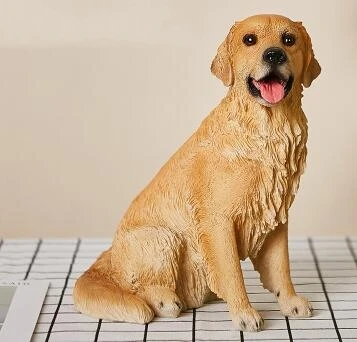 cheap Simulated Dog Furnishings Pet Golden haired Dog Model Living Room Creative Resin Decoration Wine Cabinet TV Cabinet