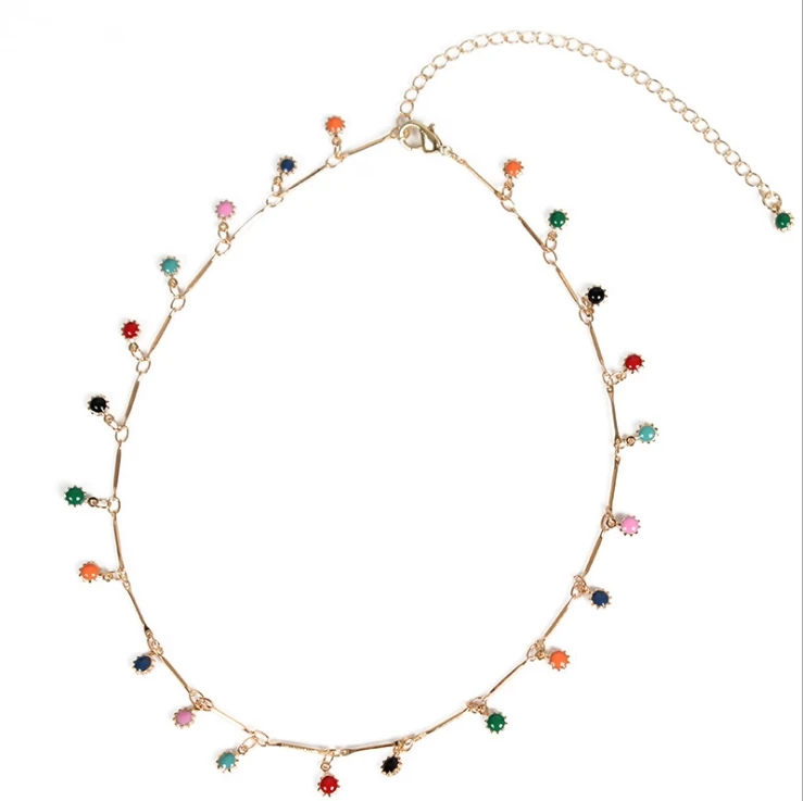 

FOMALHAUT Fashion Simple Sun flower gem chain Necklace Long Strip Necklaces Women 2018 Jewelry XS-13