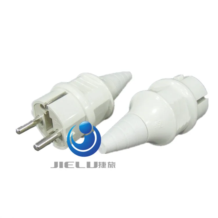 

16A 250V, European 2 Pin DIY Rewirable socket EU 2 Pin Male Socket ,European EU Rewireable Power Plug White Color,