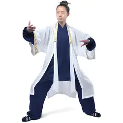 Китайский Удан даосский халат Стиль тай-чи равномерное кунг-фу Wing chun костюм Китай религиозных одежда даосский священник боковой кнопки