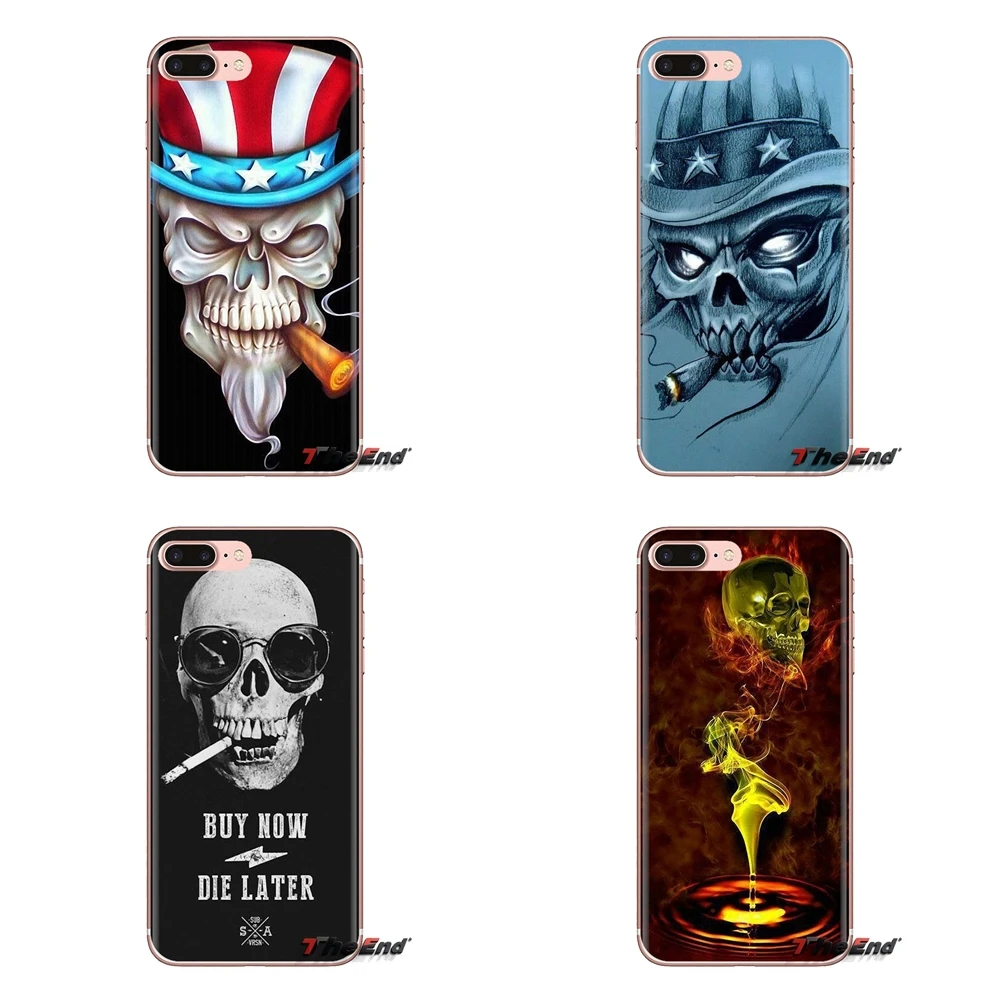 Силиконовые чехлы для телефонов Huawei Mate Honor 4C 5C 5X 6X 7 7A 7C 8 9 10 8C 8X 20 Lite Pro Smoking Skull Man