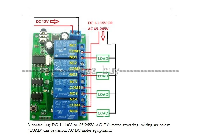 Декодер сигналов DC 12V 4ch MT8870 DTMF голосовой пульт дистанционного управления
