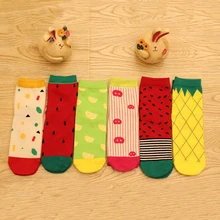 Распродажа; Новинка; 1 пара; женские модные милые хлопковые плотные носки высокого качества с фруктами; сезон весна-осень-зима