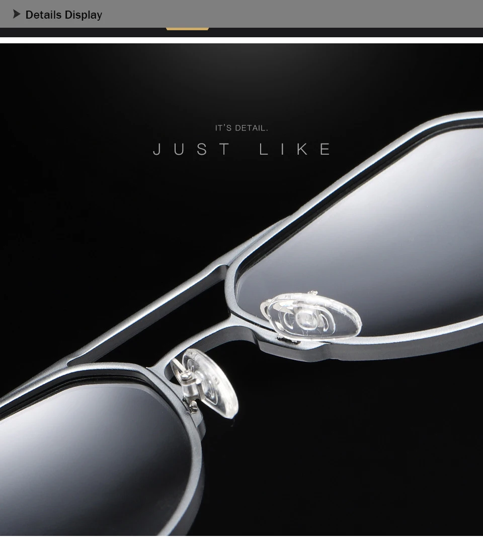 Фотохромные поляризационные металлические солнцезащитные очки для пилота с ночным видением Al-Mg, мужские обесцвечивающиеся очки для вождения, антибликовые солнцезащитные очки S163