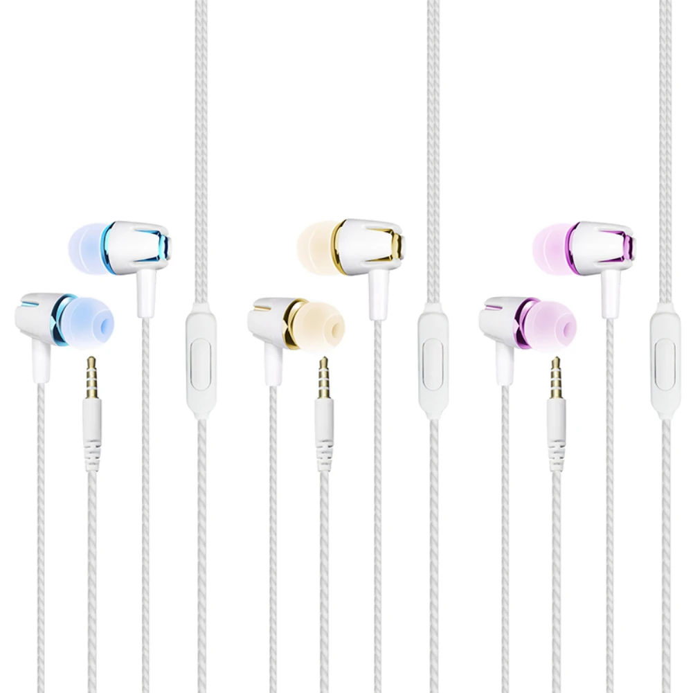 

Sports Sweat-proof Headphone In-ear Headset Line Control Subwoofer with Wheat Earphones Straight-inserted Headset Accessories