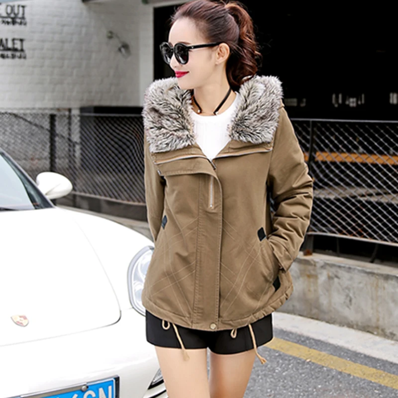

2017 New Parka Winter Coat Women Casual Outwear Long Sleeve Wool Hooded Thickening Cotton Coat Winter Jacket Women Clothes 6607