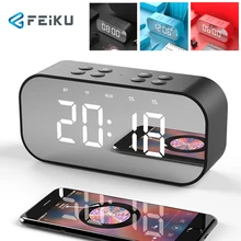 FEIKU BT501 Портативный беспроводной Bluetooth динамик Колонка сабвуфер музыкальная звуковая коробка светодиодный Повтор времени будильник для ПК ноутбук телефон