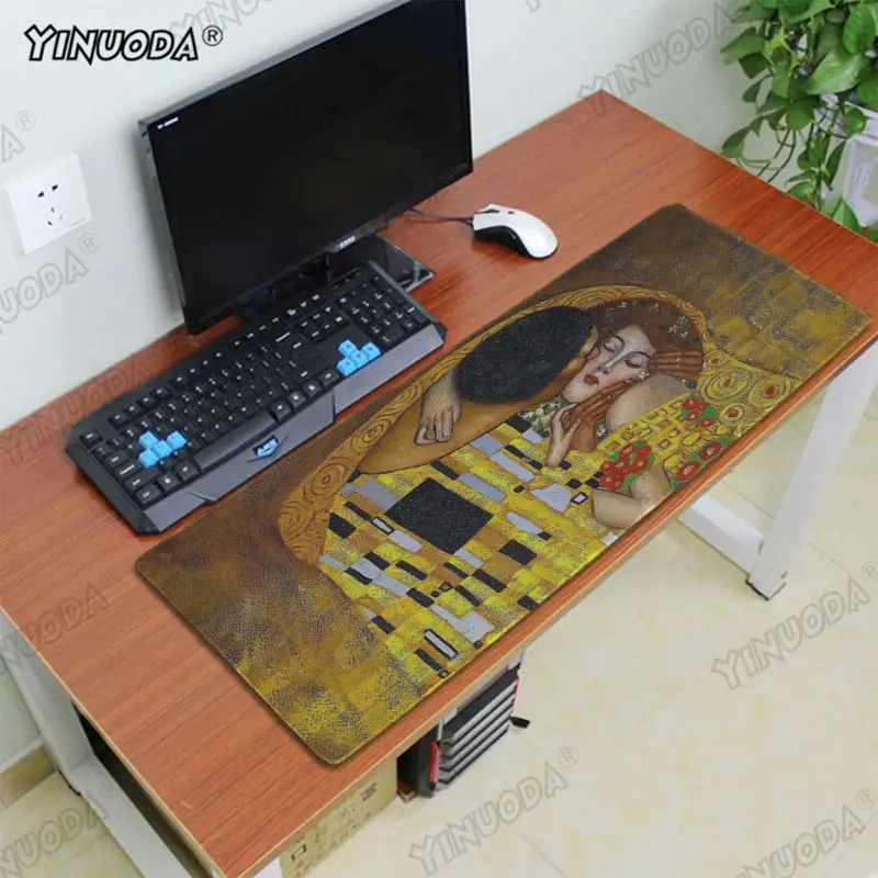 Yinuoda простой дизайн Поцелуй Густава Климта резиновая мышь прочный коврик для мыши на стол игровой коврик для мыши для ПК ноутбук