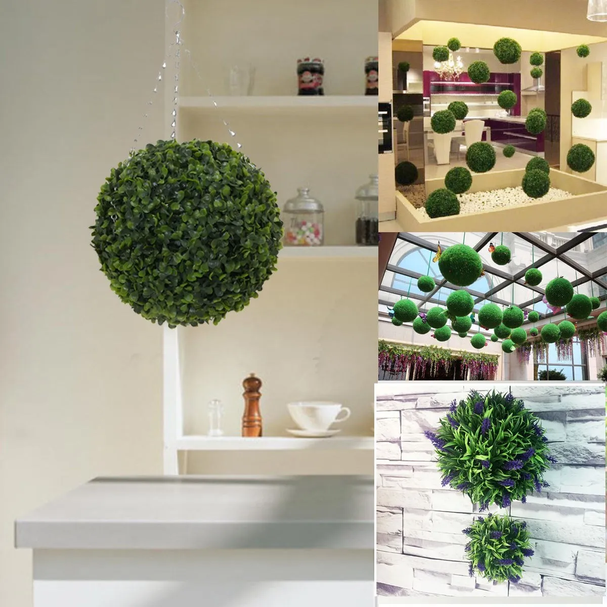 Искусственная зеленая трава шар растение Topiary висячая гирлянда для свадьбы