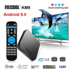 Новые Vesion MECOOL KM9 умные телевизоры Box Android 9,0 Amlogic S905X2 4 Гб 32 поддержка HDR к 2,4 г/5 г Wi Fi Bluetooth 4,1 Декодер каналов кабельного телевидения