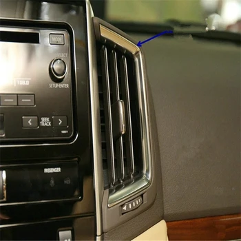 

WELKINRY car auto cover For Land Cruiser V8 J200 2016 2017 2018 ABS chrome console central air conditioning outlet air vent trim