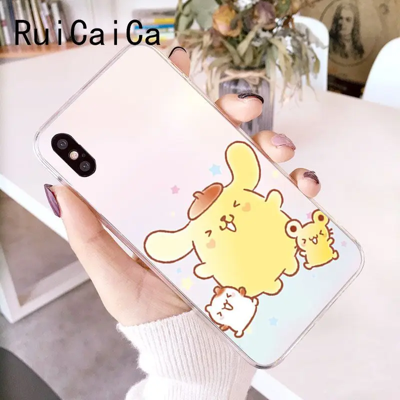 RuiCaiCa Sanrio pom purin милый мультфильм девушка шаблон мягкий чехол для телефона из ТПУ