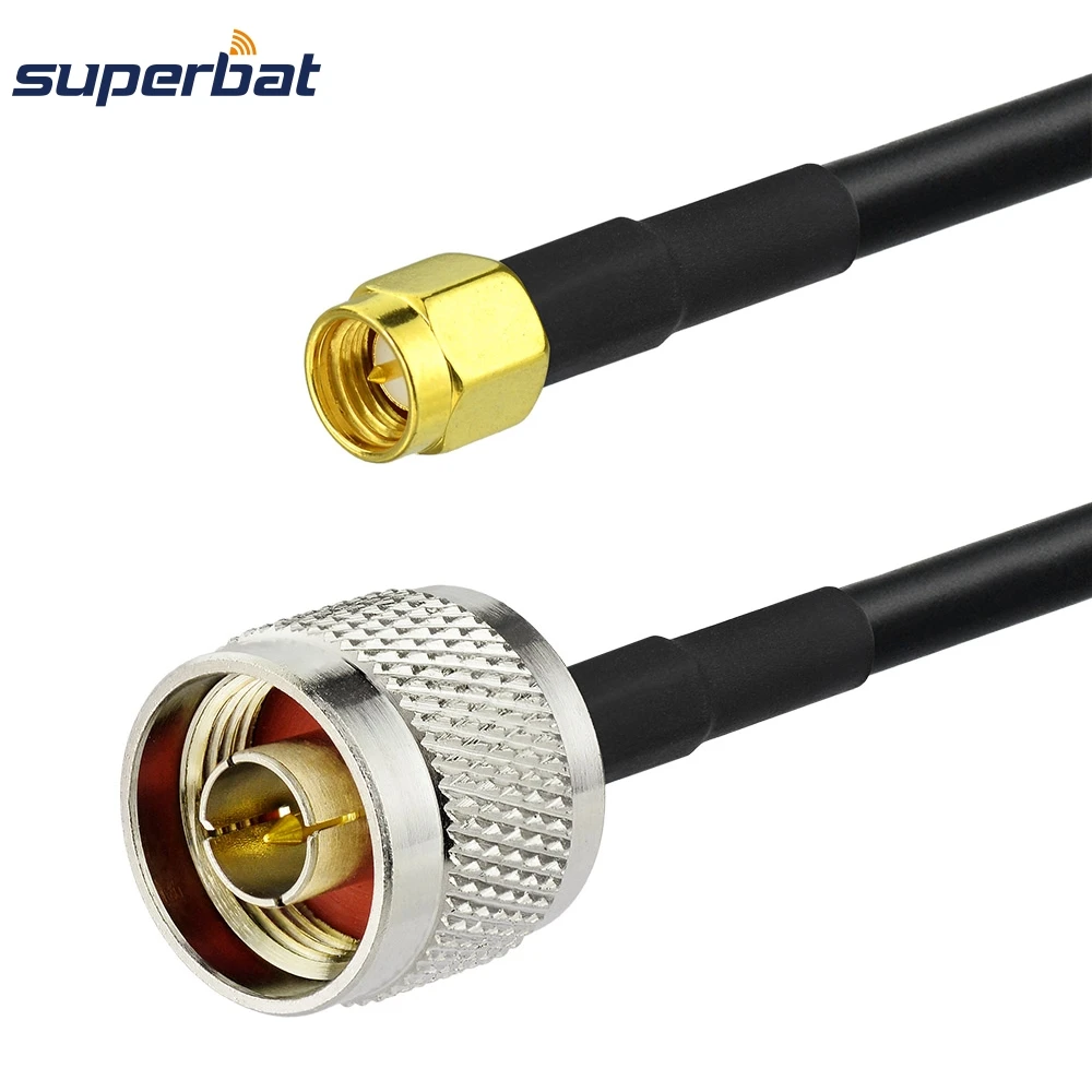 

Superbat SMA Male to N-Type Plug Straight RF Connector Pigtail Coax Assembly Cable KSR195 3M for WLAN Wireless Antenna