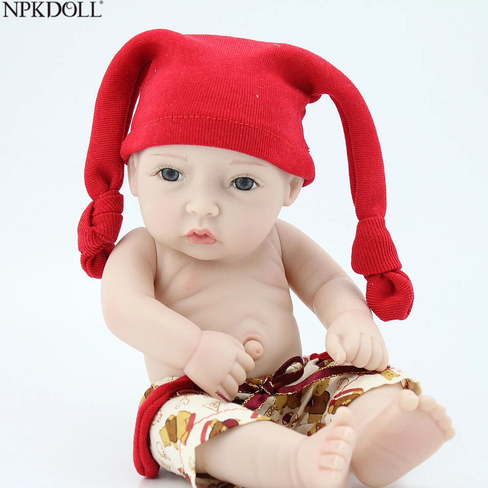 

NPKDOLL 10 Inch Reborn Baby Dolls For Sale Silicone Realistic Baby Doll Toys For Children Lifelike With Red Hat Cheap Toys