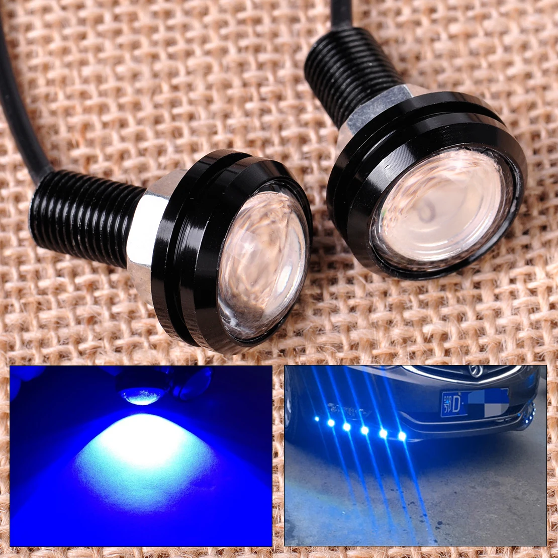 

CITALL 2pcs Blue Eagle Eye Hawkeye LED Strobe Light Lamp Daytime Running Light for Boat Marine Car SUV Off-Road Motorcycle