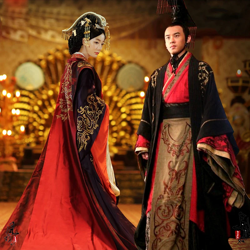 الصينية القديمة الزفاف Hanfu طويلة زي هان سلالة العروس العريس الزي الإمبراطور الملكة الملكي قصر الزفاف ثوب رداء اللباس Aliexpress