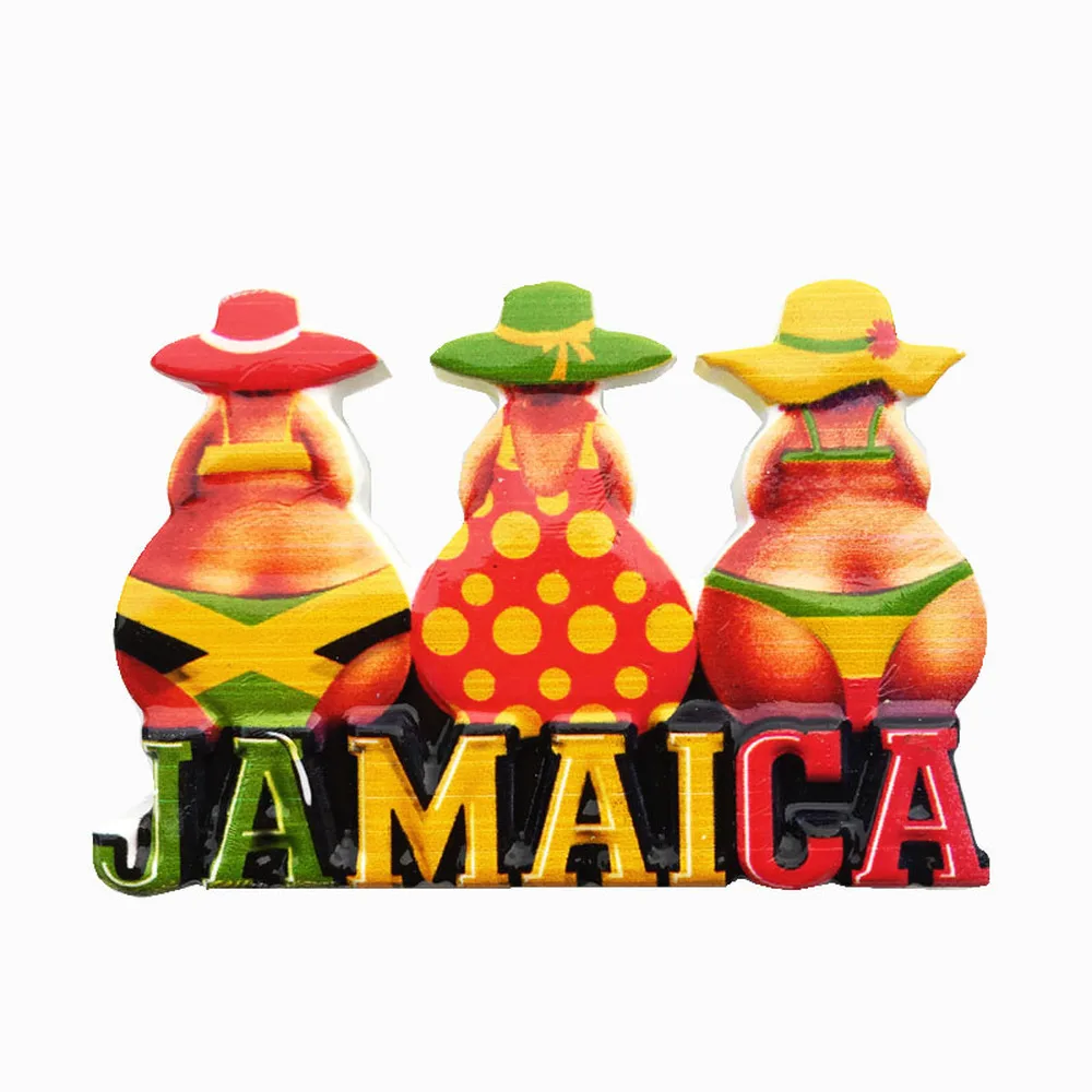 

BABELEMI Cartoon Bikini in Jamaica Tourist souvenir Fridge Magnet Refrigerator Magnets Stickers Home Decoration