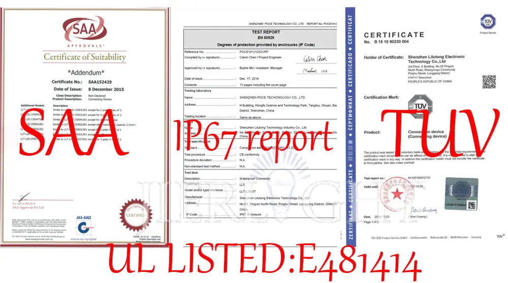 IP67 Waterproof Connector 2 Pin 3 Pin Electrical Terminal Wire Adapter Connector Screw and Soldering Pin connector for LED Light (2)