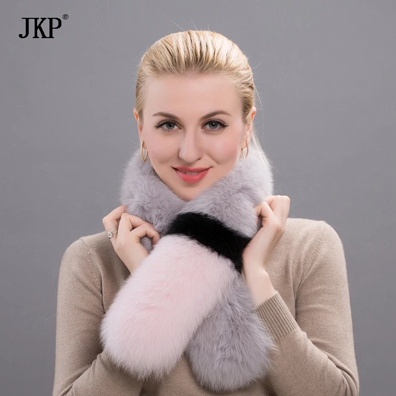 

2018 Winter 100% Natural Fox Fur Scarf Women Real Fox Fur Collar Scarves