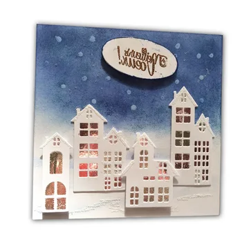 

New 2018 Making Cards Decoration Cutting Dies Christmas house Scrapbooking Dies Metal Crafts Stamps Embossing