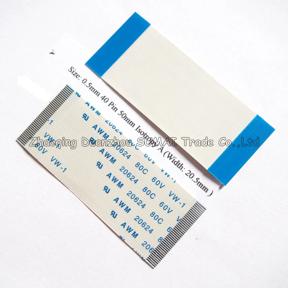 40 Pin FFC FPC Гибкий плоский кабель 0 5 мм Шаг 40Pin 50 Isotropy(A) или Anisotropy(B) 20624. 80C 60V|cable 0.5mm|cable